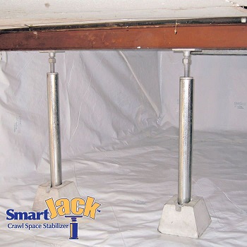 Crawl space structural support jacks
